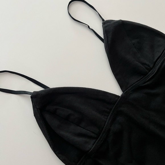 Urban Outfitters Basic Black Bodysuit V Neck Size XS NWOT Cotton-Capsule Wardobe - Picture 2 of 7